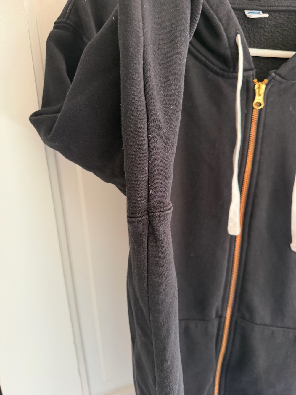 Old Navy Black Full Zip Hoodie XL Cotton Blend Sweatshirt Jacket - Picture 6 of 7